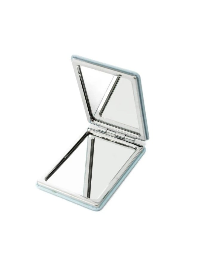 مرآة مكياج مستطيلة قابلة للطي ذات وجهين - مرآة صغيرة الحجم للتزيين مع تكبير 1×/2×، تصميم أنيق من جلد البولي يوريثان للسفر، والحقيبة، والجيب، وحقيبة اليد، وللعناية الشخصية اليومية - Image 5